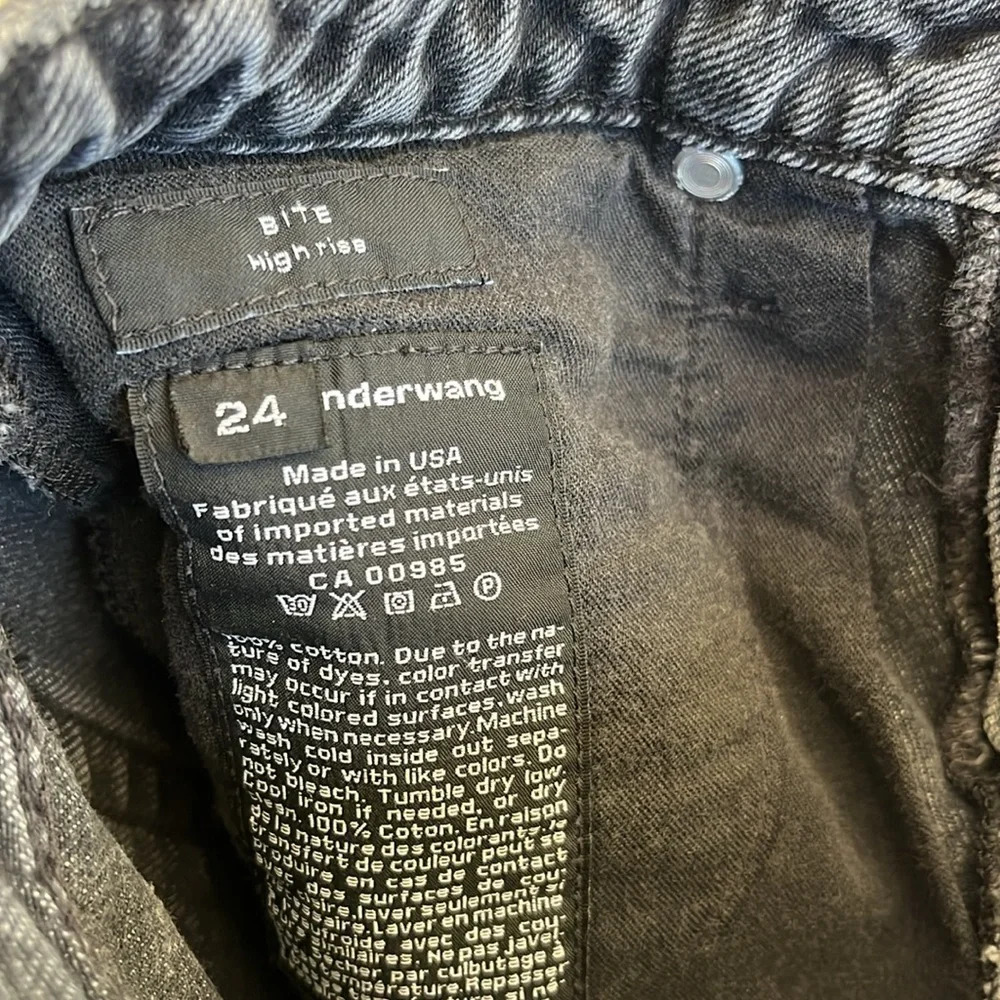 Alexander Wang Faded Black Bite High Rise Cut Off Shorts 24 - Picture 5 of 7